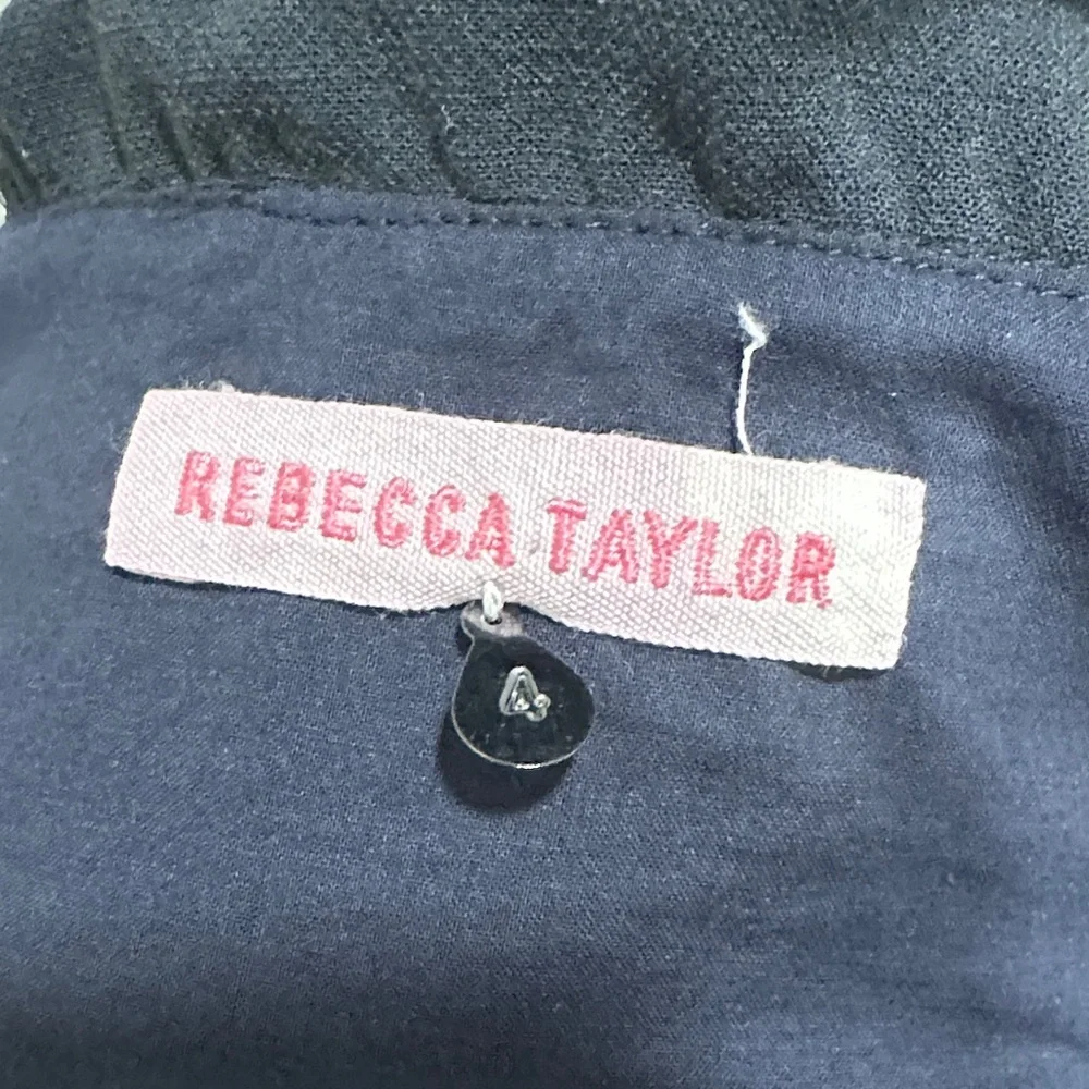 Rebecca Taylor Charcoal Grey Mini Faux Wrap Dress 4 - Picture 8 of 9